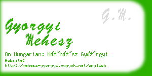 gyorgyi mehesz business card